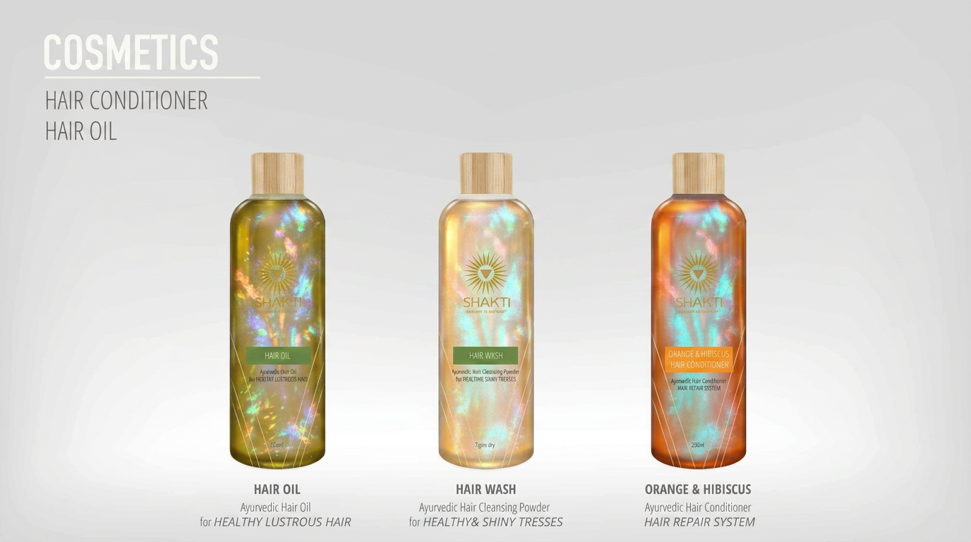 Shakti Hair Oil, Hair Wash cleansing powder and Orange & Hibiscus Hair Conditioner