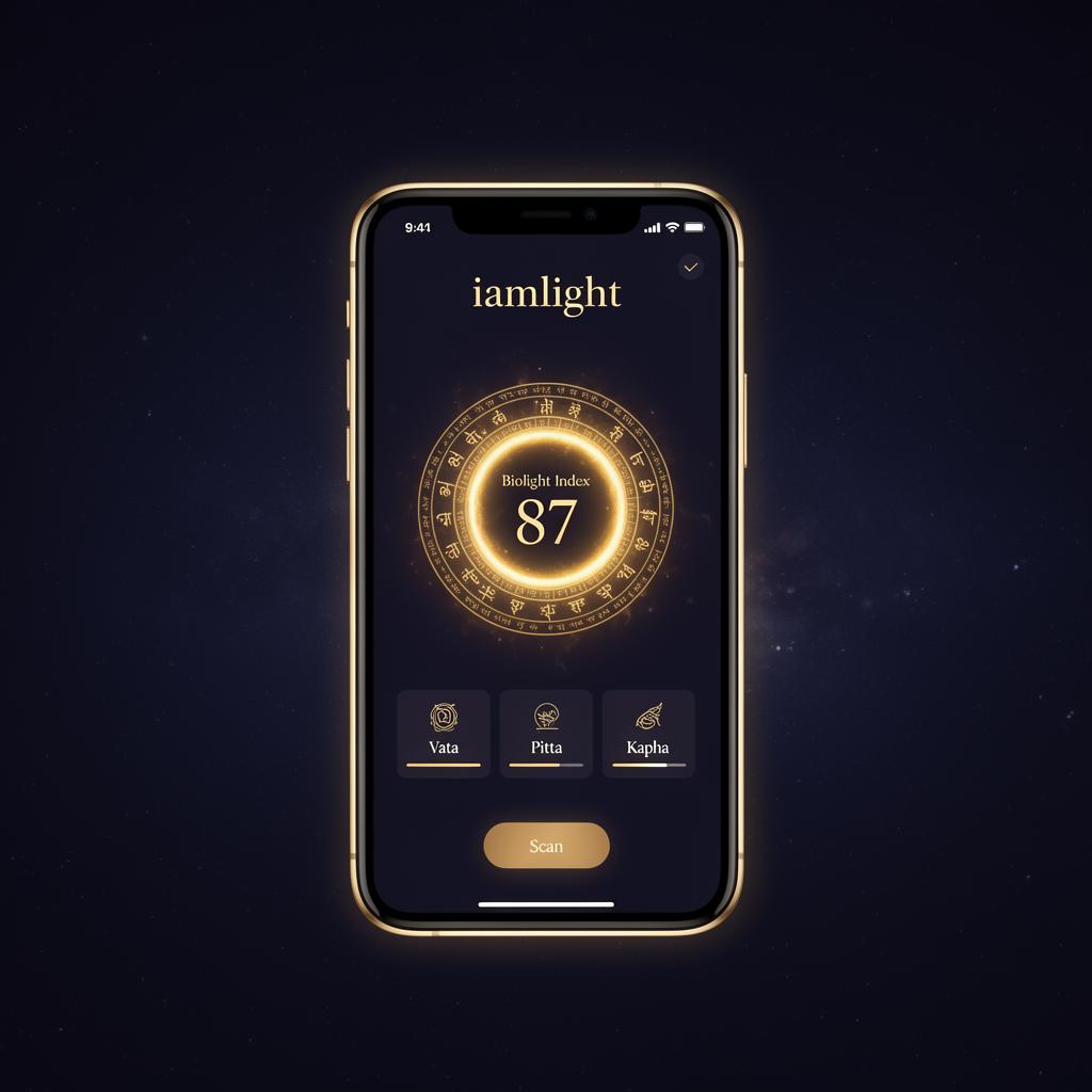 iamlight.app home screen mockup